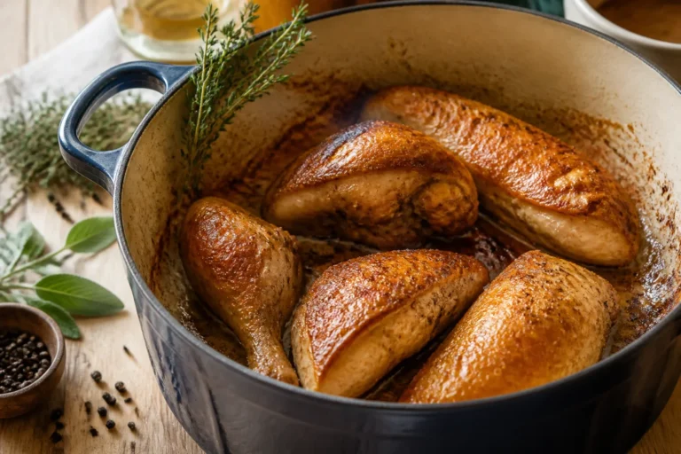 recette chapon en morceaux en cocotte