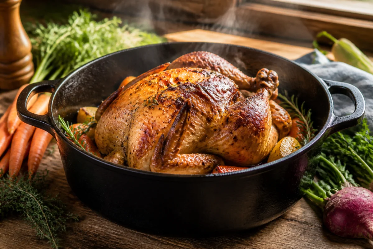 cuisson du chapon en cocotte