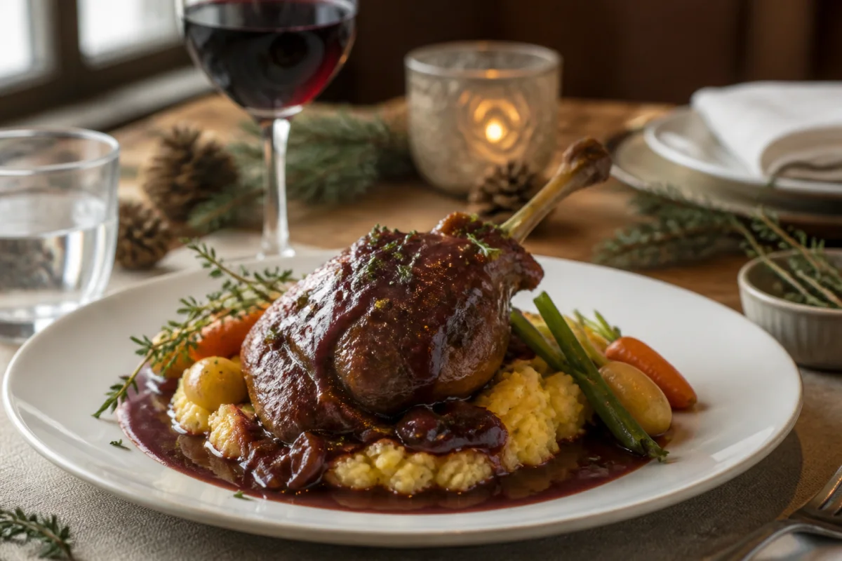 Mijoté de canard au vin rouge pour les repas de fête